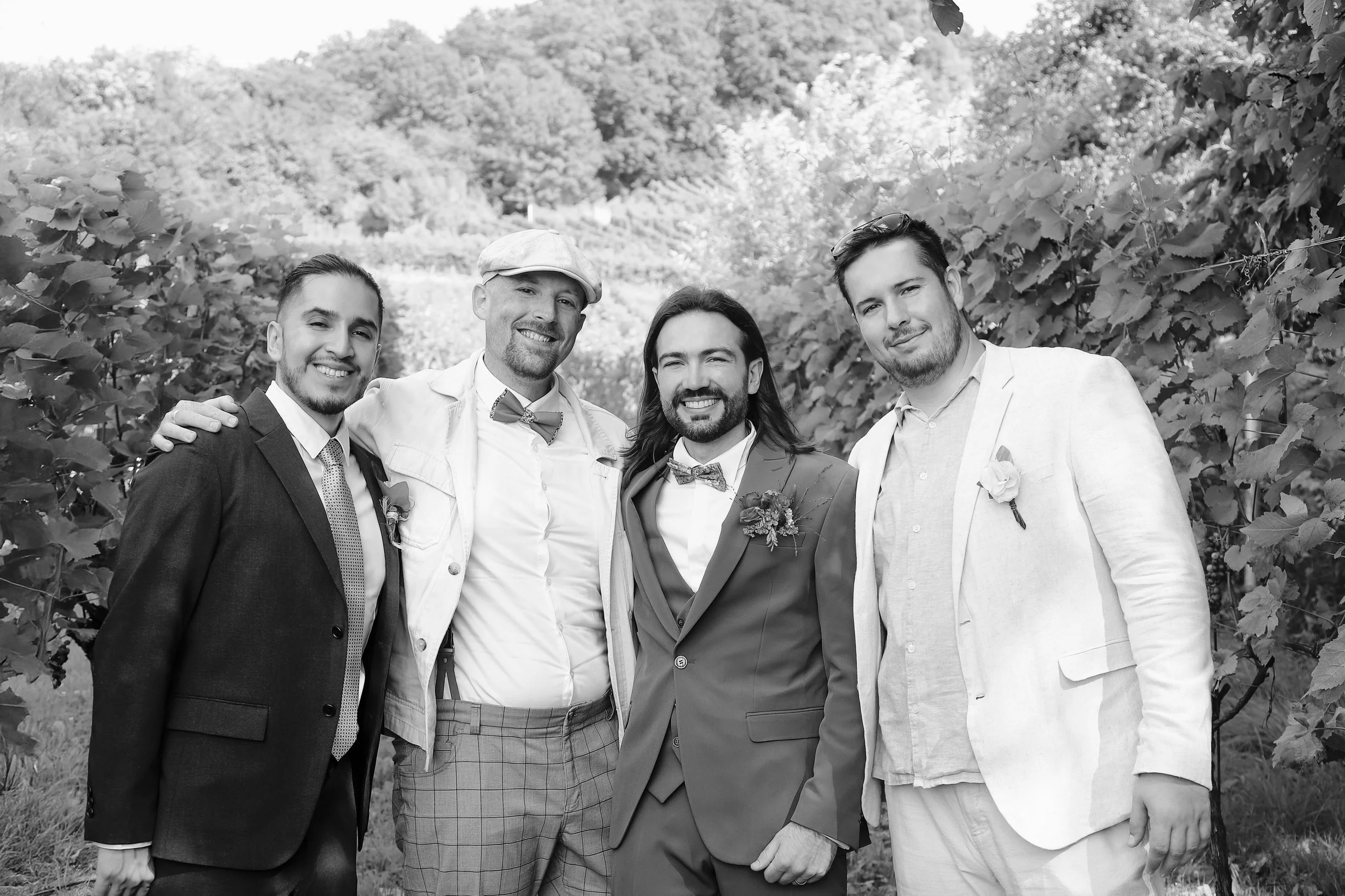 Gruppenfoto Bräutigam mit den Freunden in Schriesheim