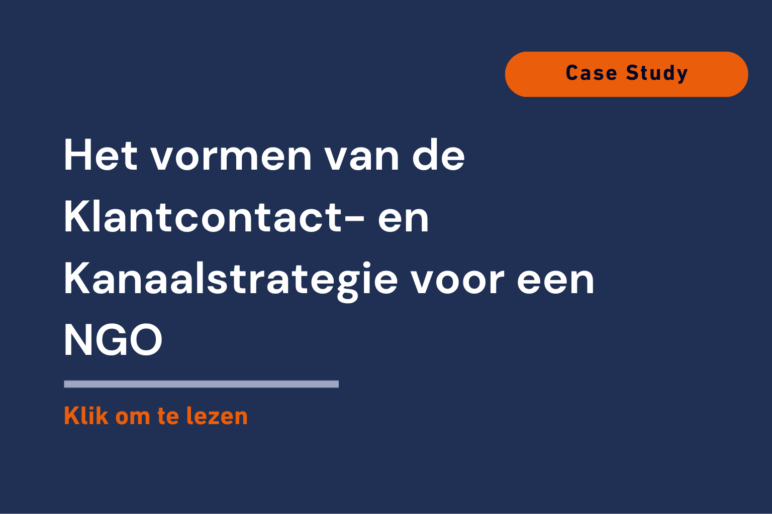 Het vormen van de klantcontact- en kanaalstrategie voor een NGO