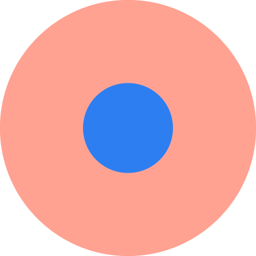 Roter grosser und blauer kleiner Kreis ineinander