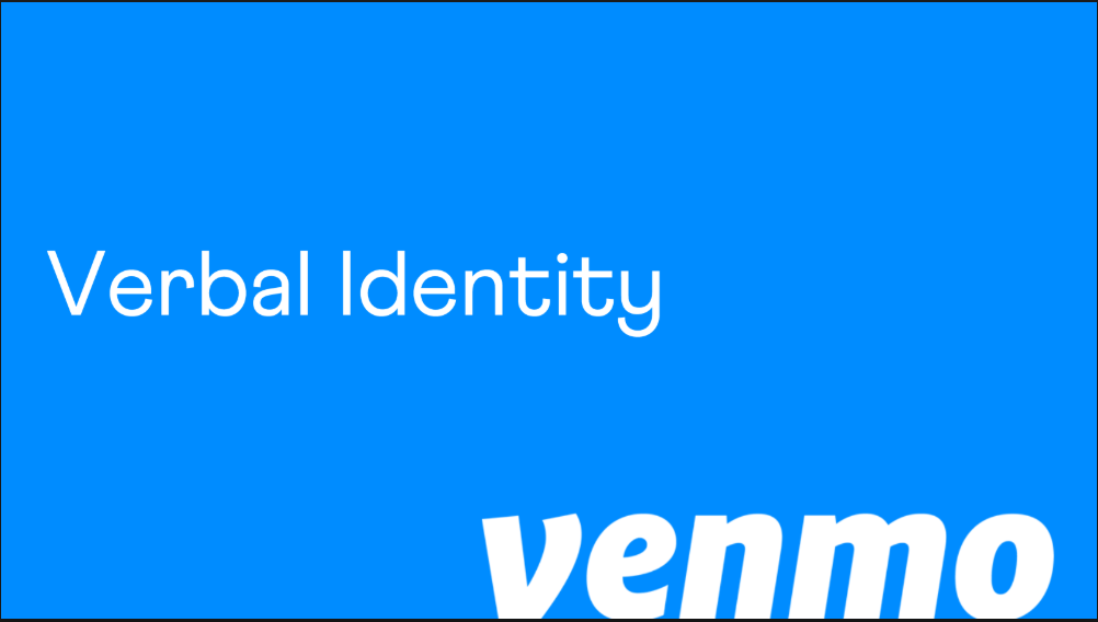 Venmo Verbal Identity