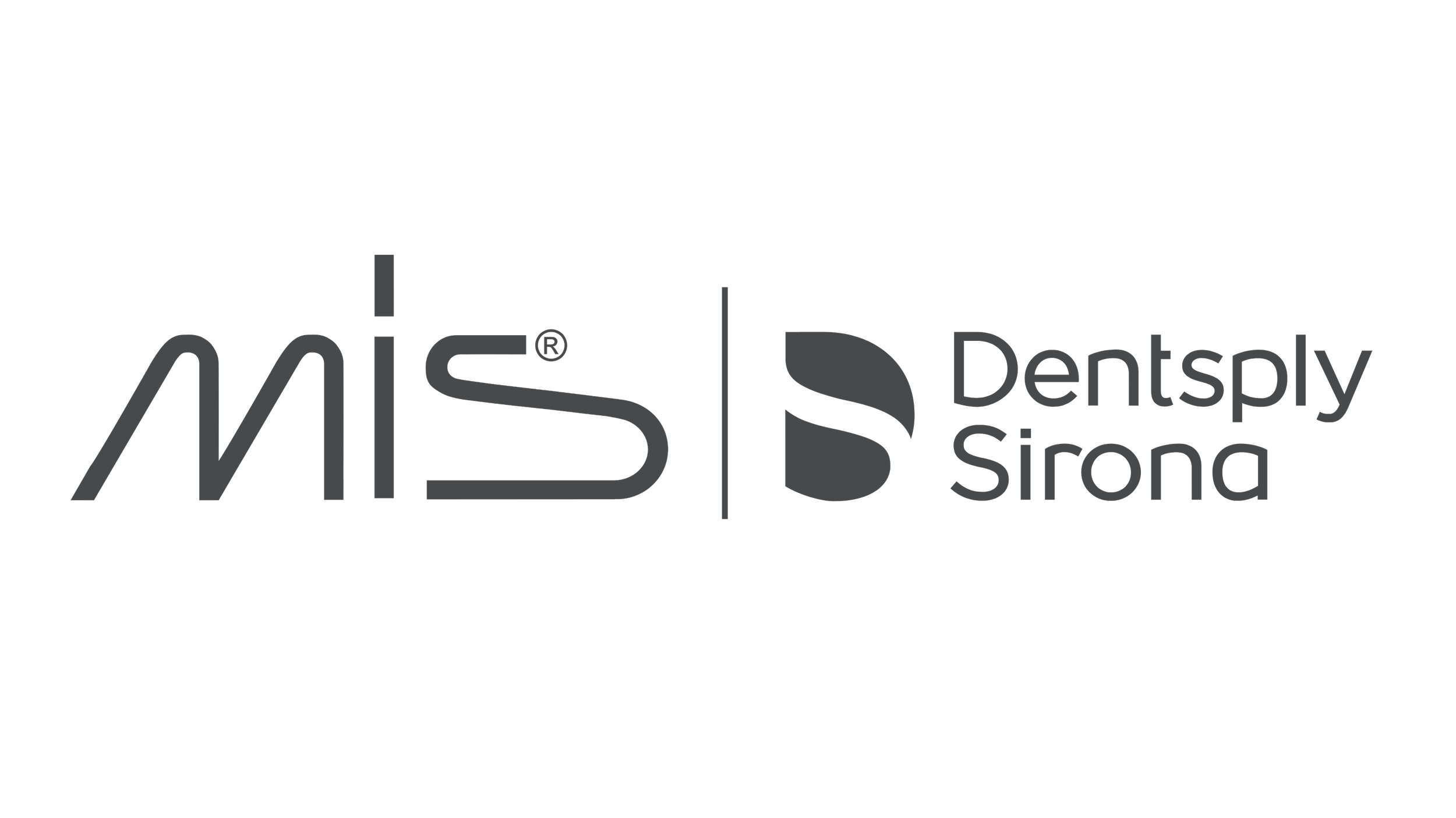 MIS logo and Dentsply Sirona logo side by side.