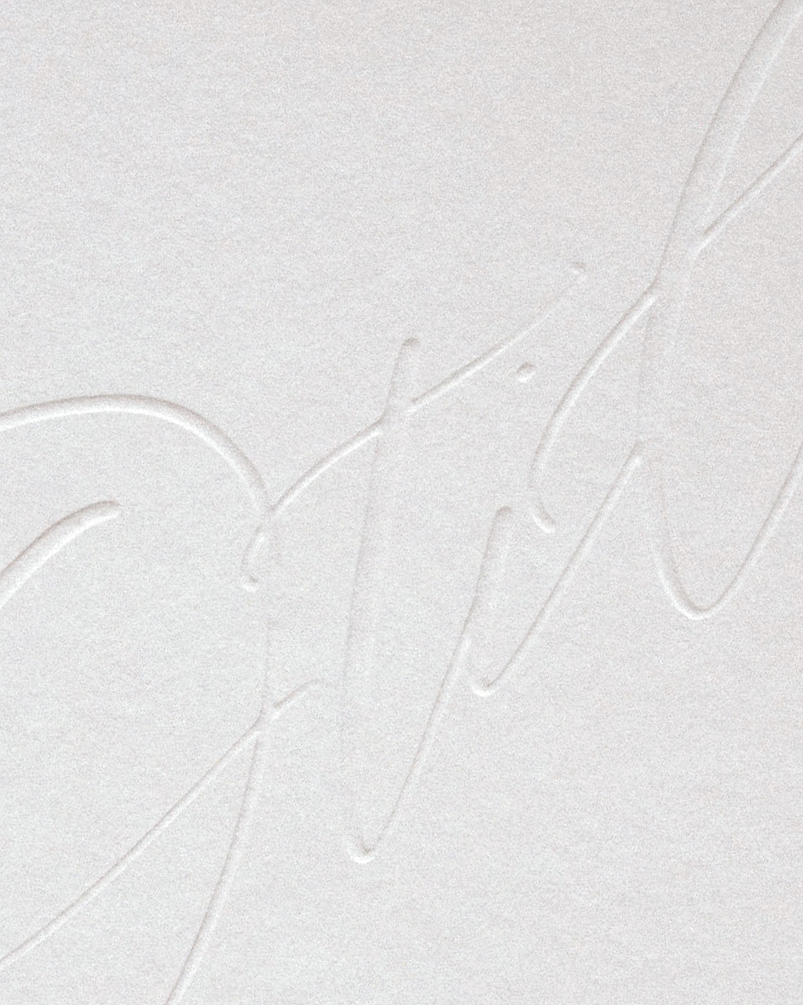 Close-up of embossed text on a surface, with the letters 'Fiji' visible.