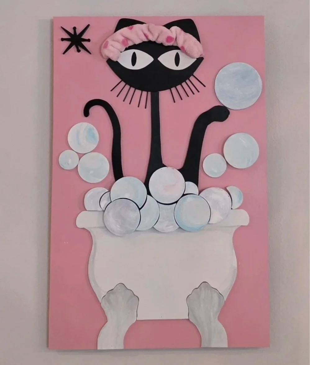 Bubbles Kitty- 16x24 $250