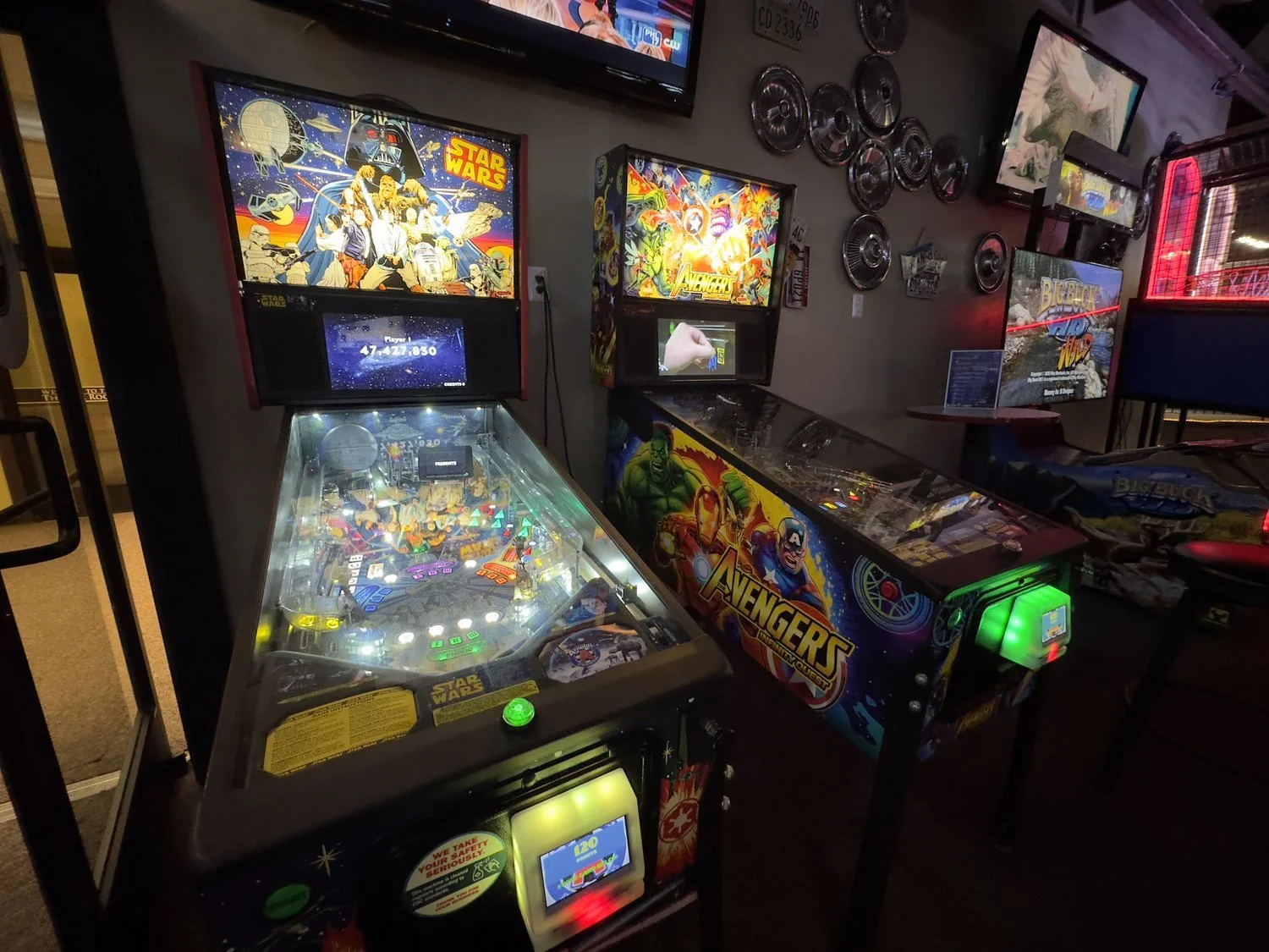 Star Wars and Avengers Pinball machines
