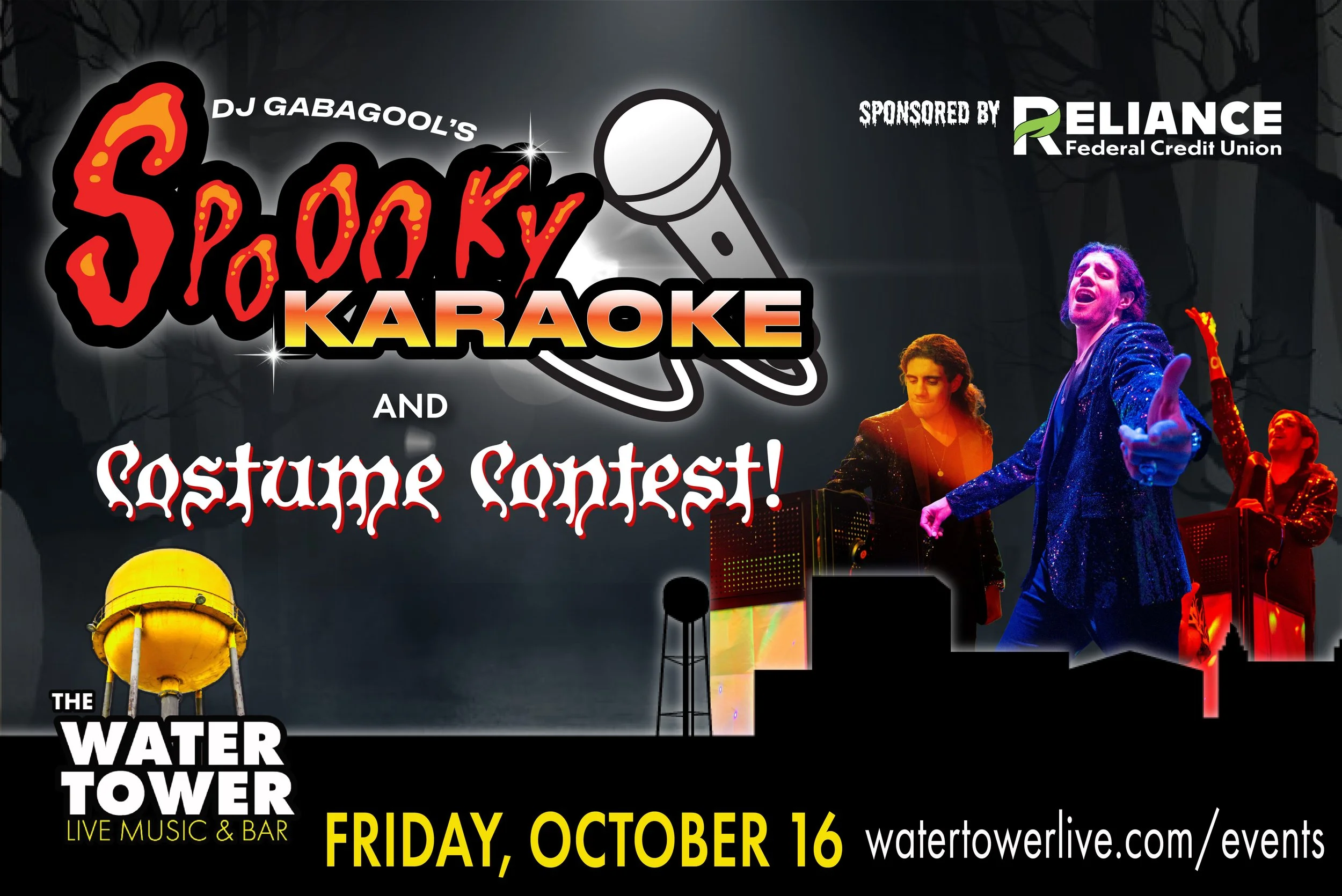 Water Tower Live presents DJ Gabagool's Spooky Karaoke Brought to you by Reliance Federal Credit Union