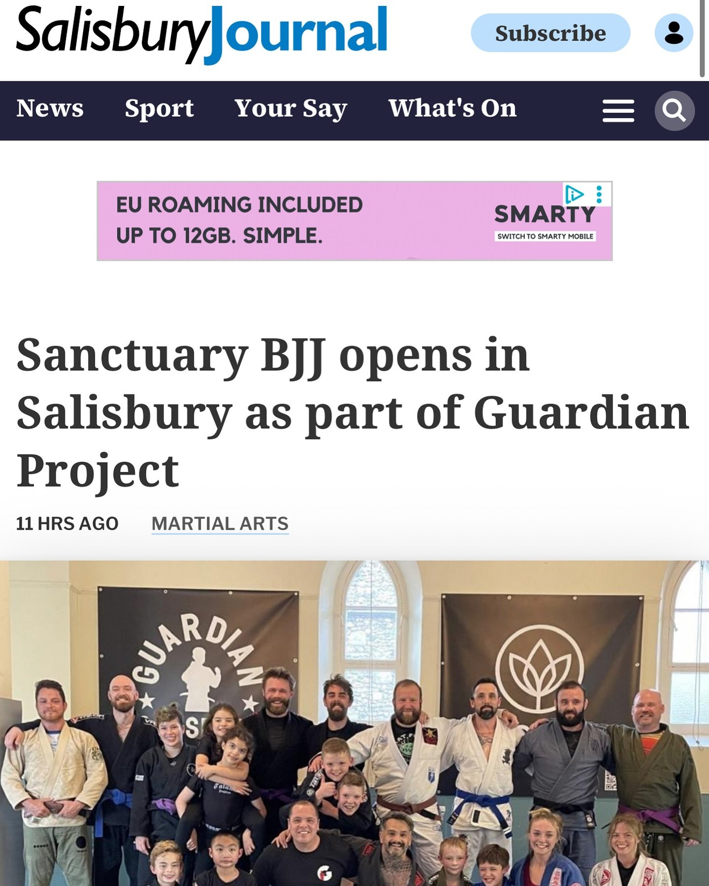 What an honour to be asked for an interview from the @salisburyjournal_ we are really proud of what we are doing and look forward to seeing anyone on the mats who&rsquo;d like to be a part of it &hearts;️ thank you @guardiangym for allowing us to fly
