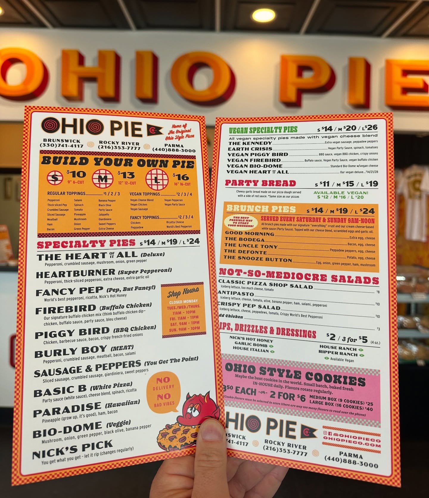 NEW SHOP!  NEW MENU!  NEW WEBSITE!  NEW SPECIALTY PIES!  ALL THE NEW STUFF!

Parma (and Brunswick and Rocky River) are running full normal hours this week.  We&rsquo;re gonna try our best to not sell out any days, but that just depends how much pizza