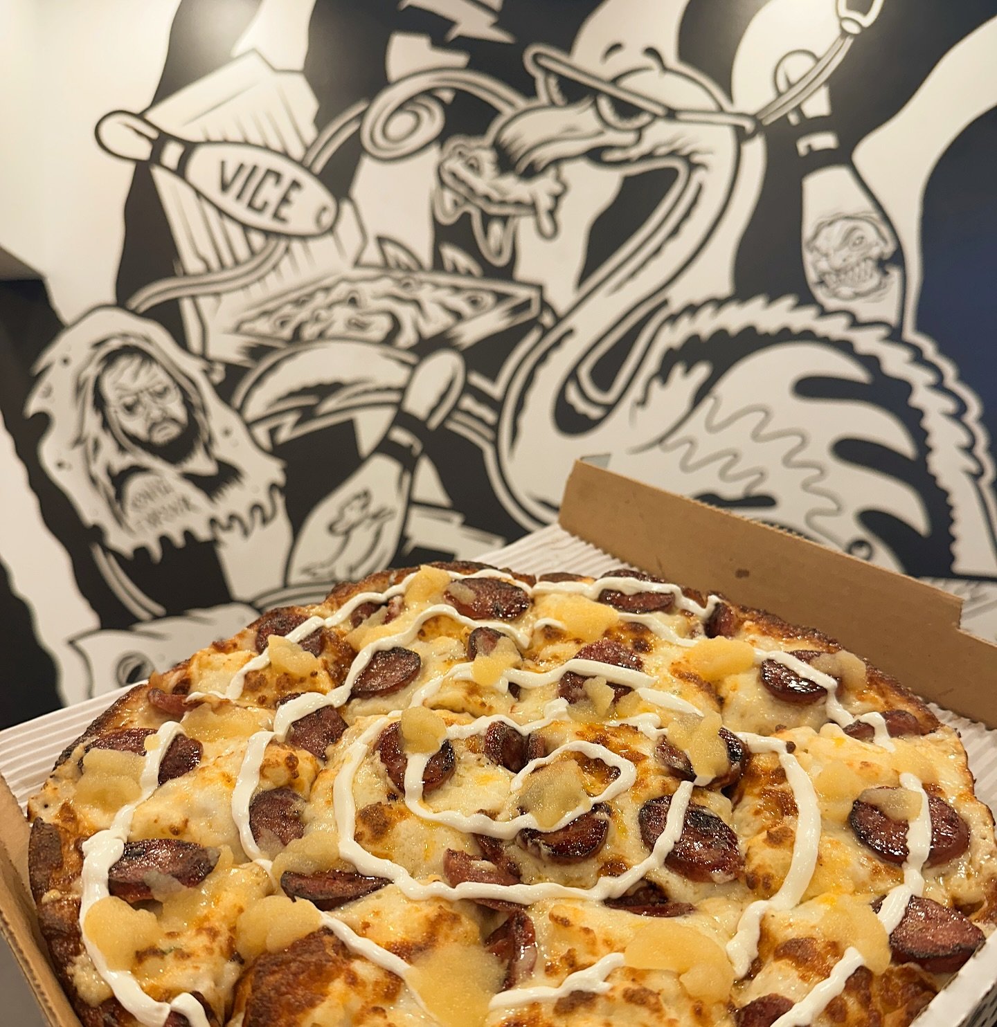 This one&rsquo;s for you Parma! (And yes it&rsquo;s a Parma exclusive)

The Parma Party!  Cheese blend, potato and cheese pierogi filling, kielbasa, and comes with sour cream and applesauce on the side (we just dressed it for the pic). 

Medium only,