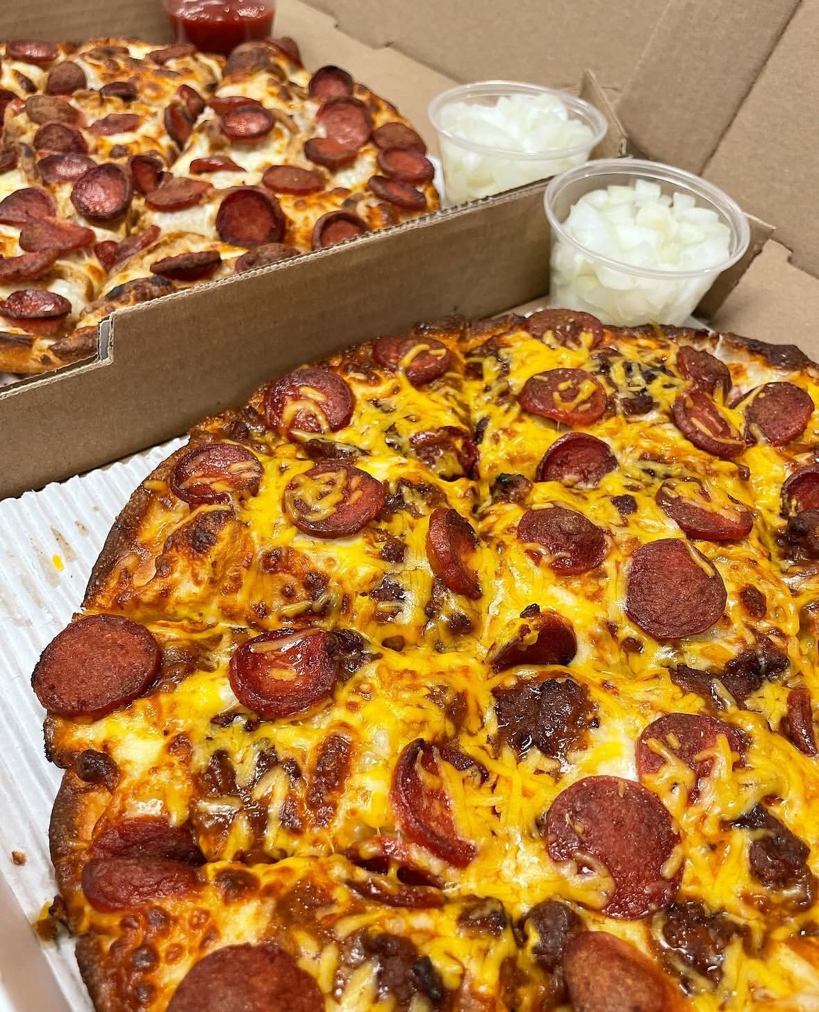 OUR DUMBEST (BUT STILL DELICIOUS) YEARLY TRADITION IS BACK!

Hot dog pies!

Since the 4th is a Friday this year, we decided to run them all week at all 3 stores - starting right now!

Ballpark - cheese blend, ballpark mustard, beef dogs, and ketchup 