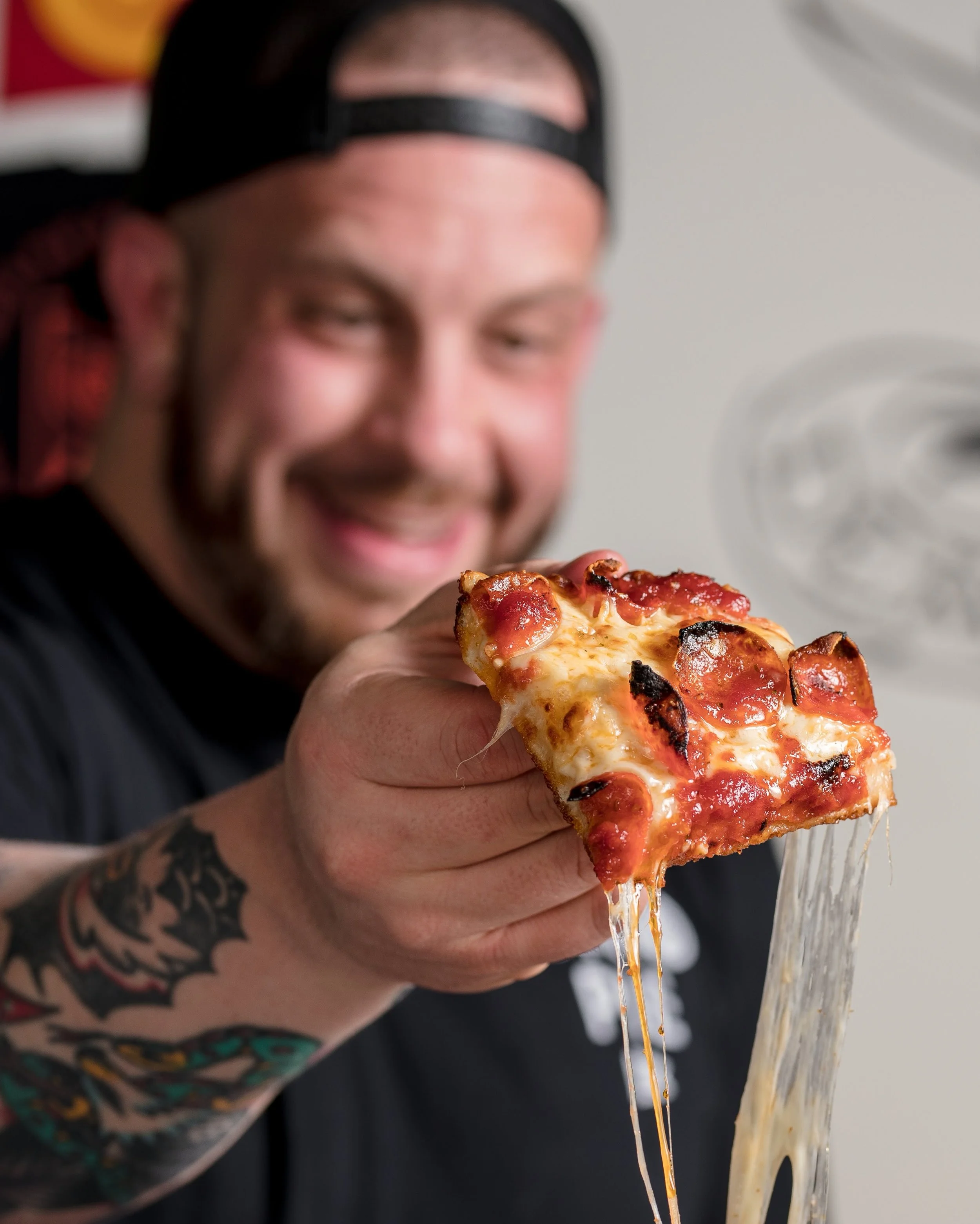 We&rsquo;ve been posting a lot of wild pizzas lately so time to reel it back in with a classic pepperoni.  You can also be this happy if you get one.  Wild pizzas are fun.  Pepperoni pizza will always be the best.