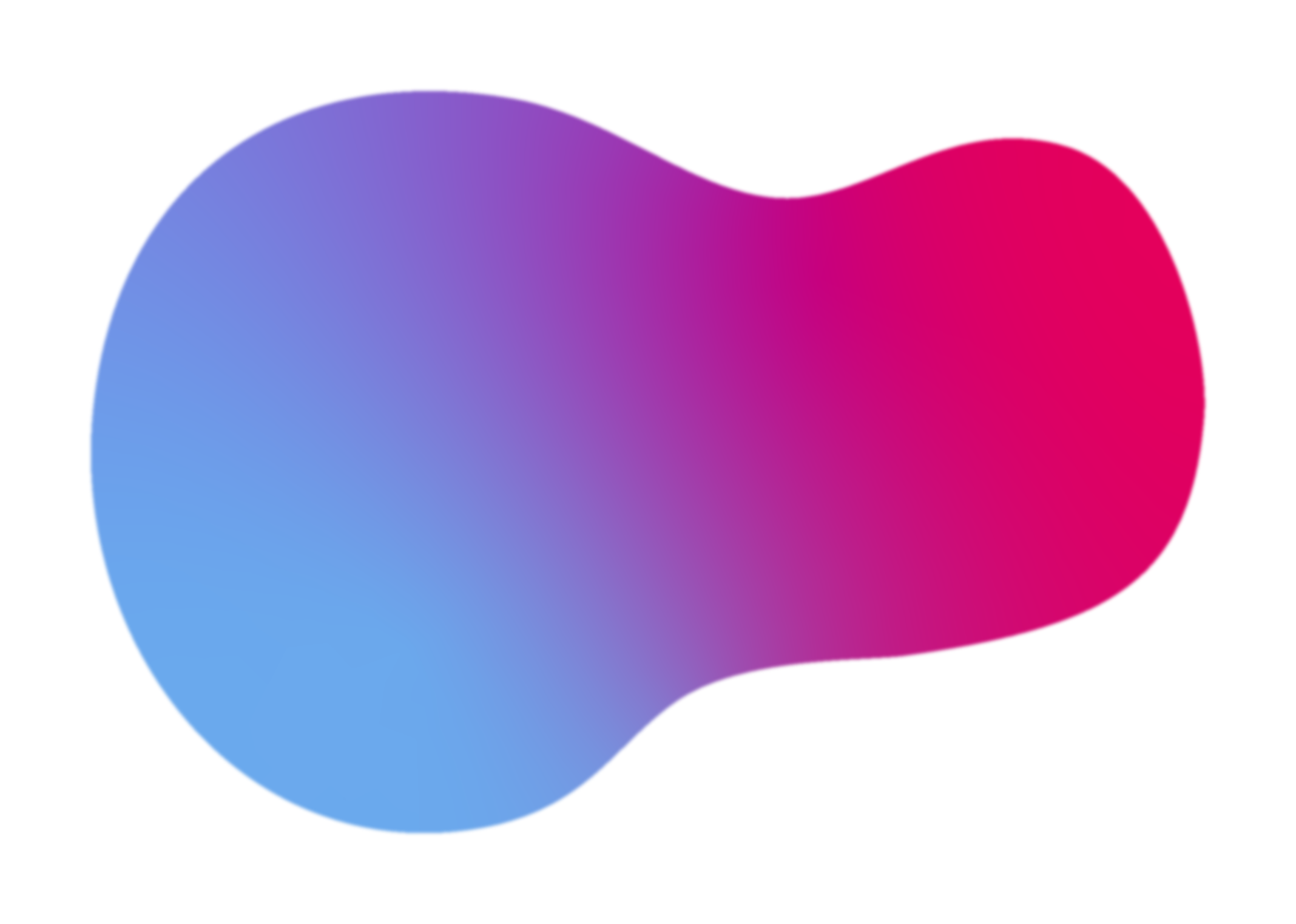 An abstract, multicolored gradient shape transitioning from blue on the left to pink on the right. Alia Seffar