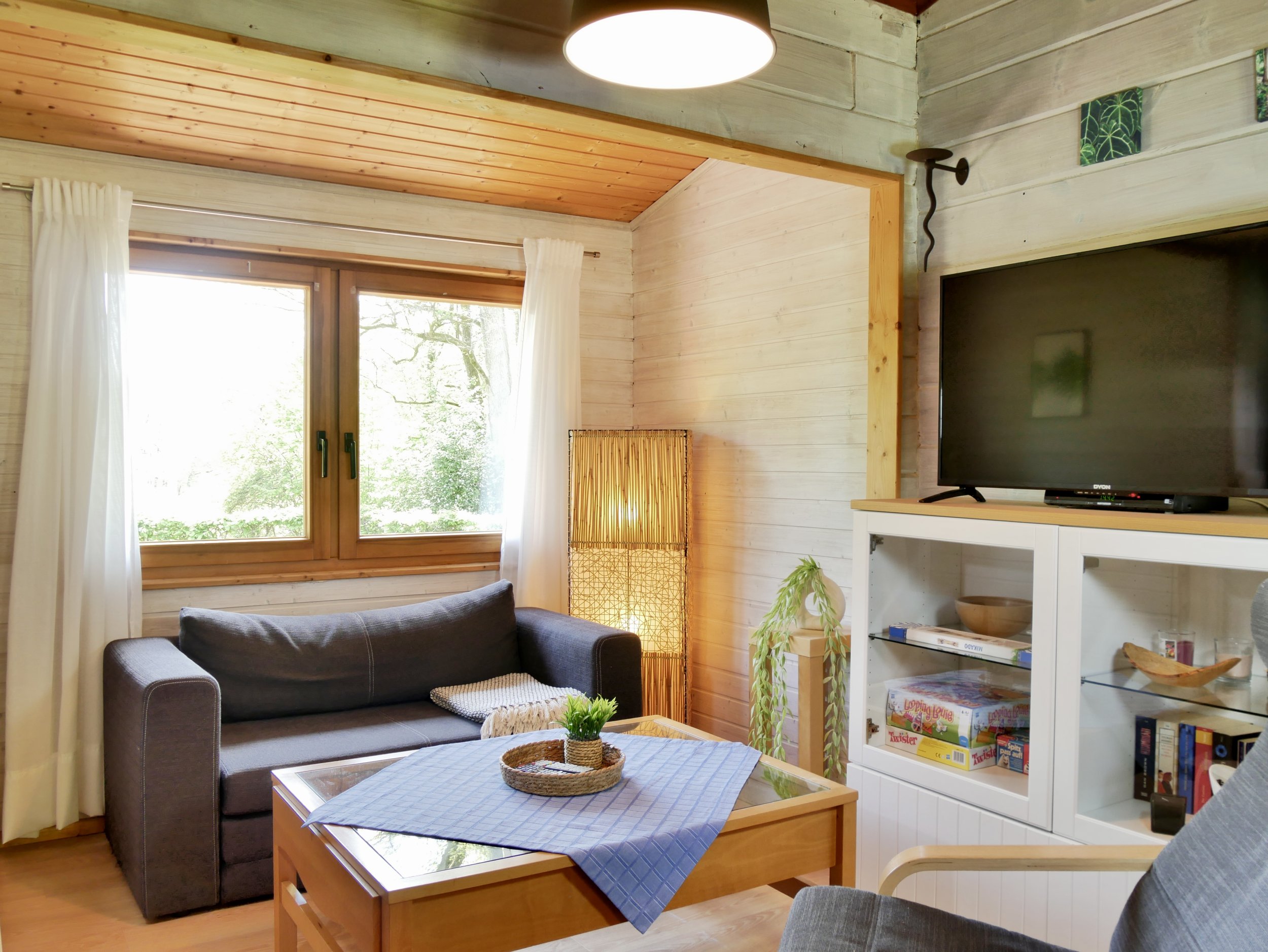 Gemütliches Wohnzimmer mit Fernseher