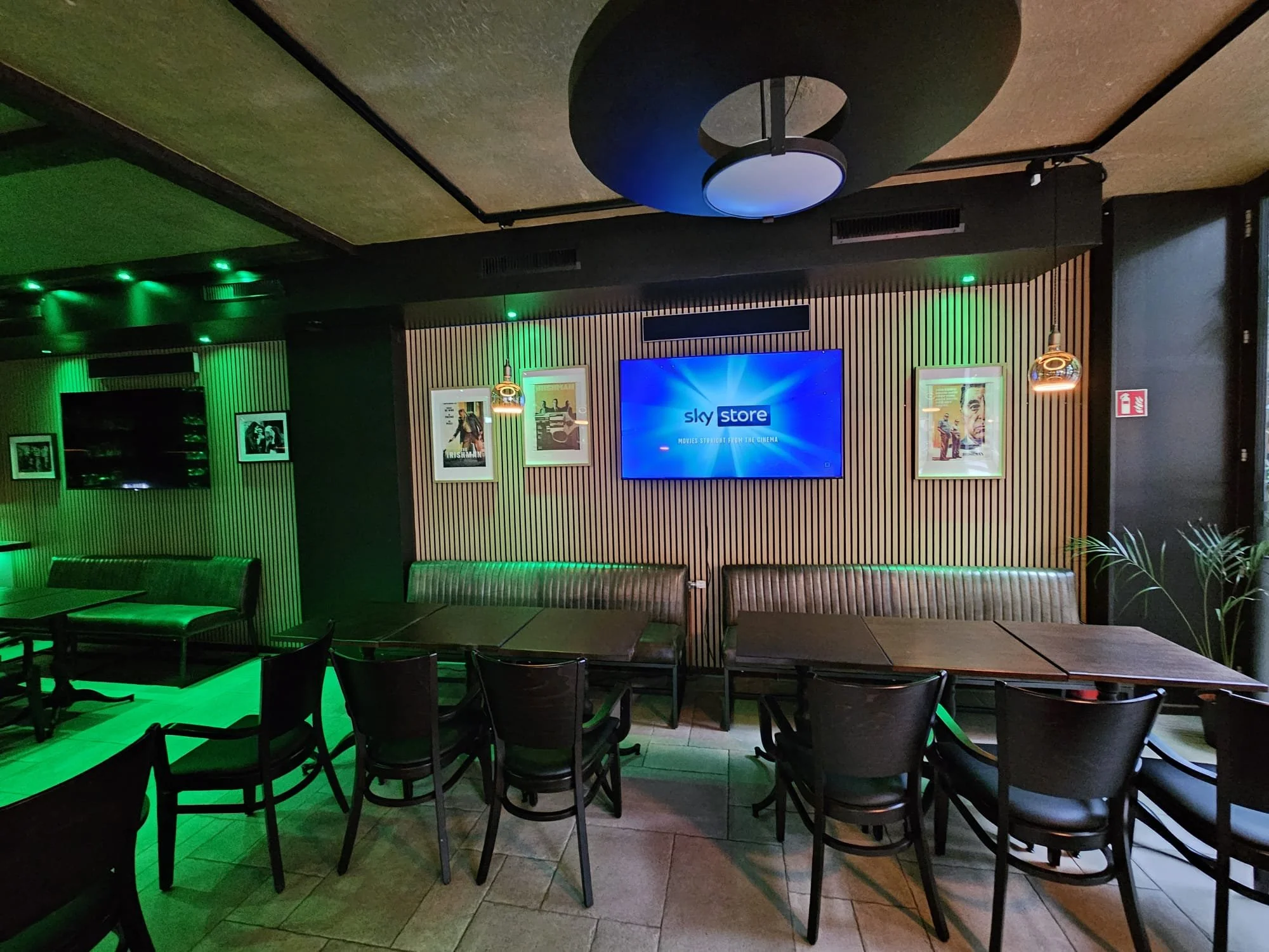 The Irishman Pub inside seating left