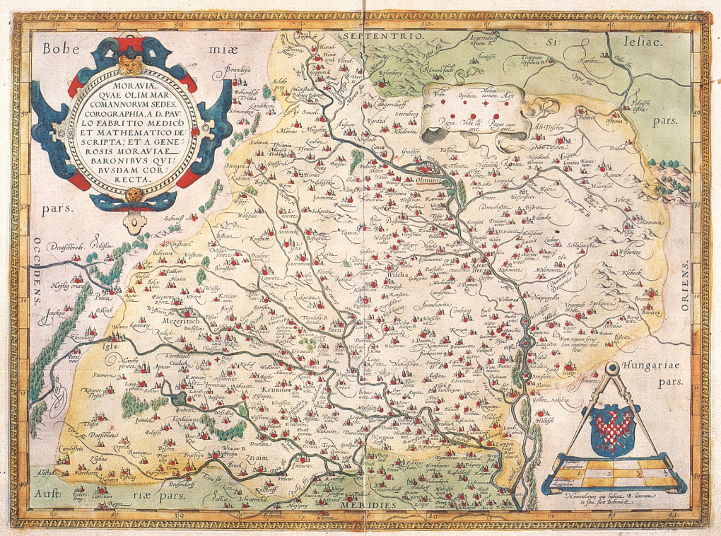Map of Moravia by Fabricius (Antwerp 1573)