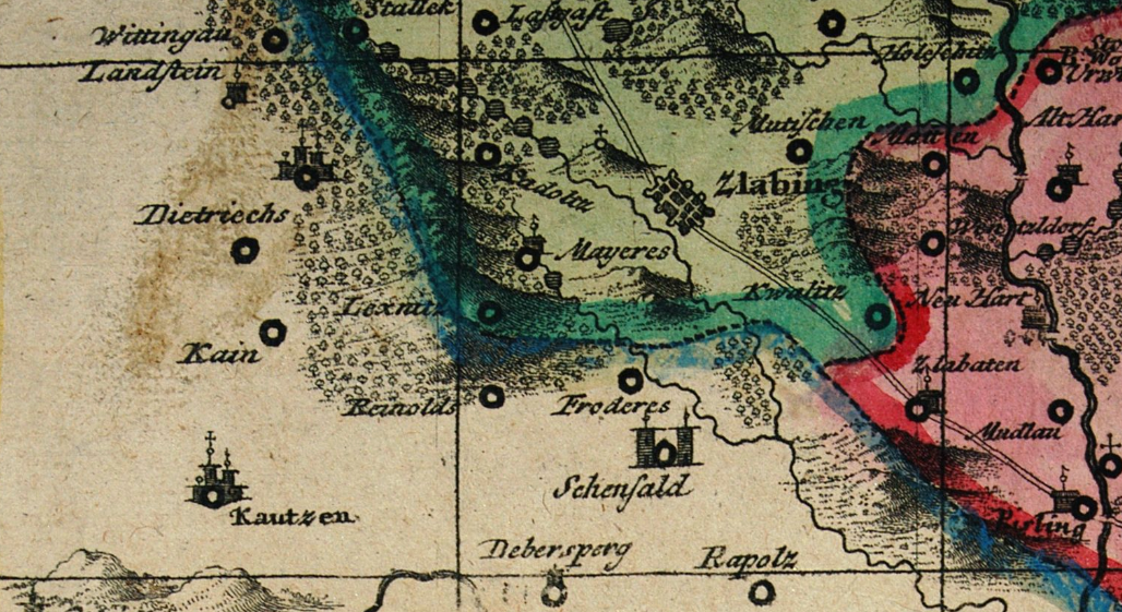 Müllerova mapa Moravy (1790) © Úřad zeměměřický a katastrální