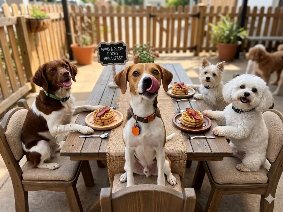 Did you hear about that one daycare serving breakfast for lunch on the 20th?
Yeah&hellip; the dogs won&rsquo;t stop barking about it.

Oh wait&hellip; it&rsquo;s us! 🧇🐾

Add on our breakfast for lunch THIS WEDNESDAY for $10 by messaging us through 