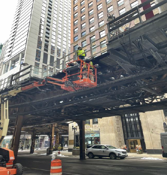 Elevated Tracks Slow Zone Signage Installation