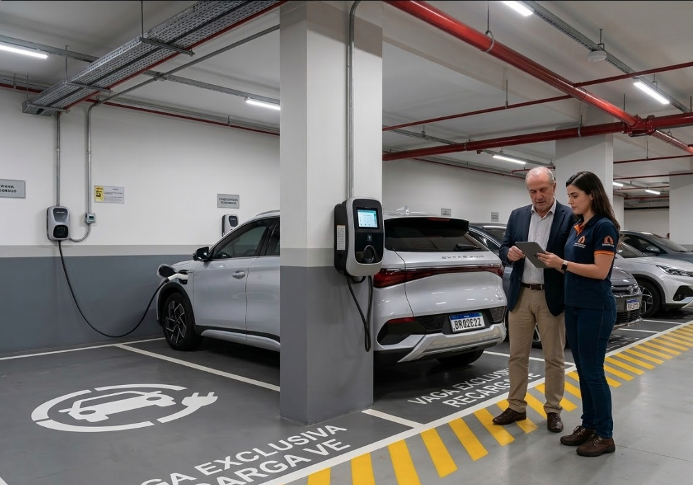 Carregadores de veículos elétricos em condomínios