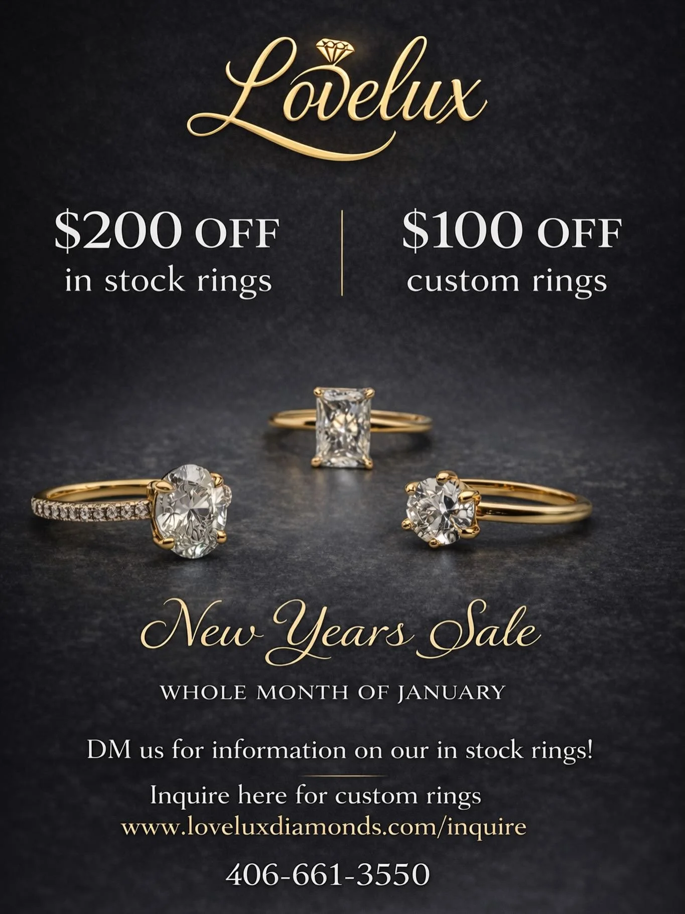 A new year deserves something forever.
✨ January only:
&bull; $200 off in-stock rings
&bull; $100 off custom designs
DM us or inquire online to begin your forever 🤍