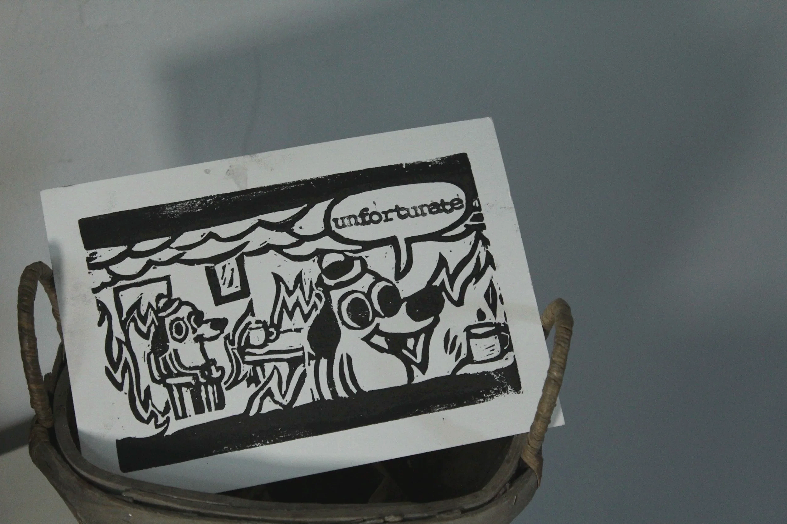 THIS IS FINE Ye Olde Meme Block Prints