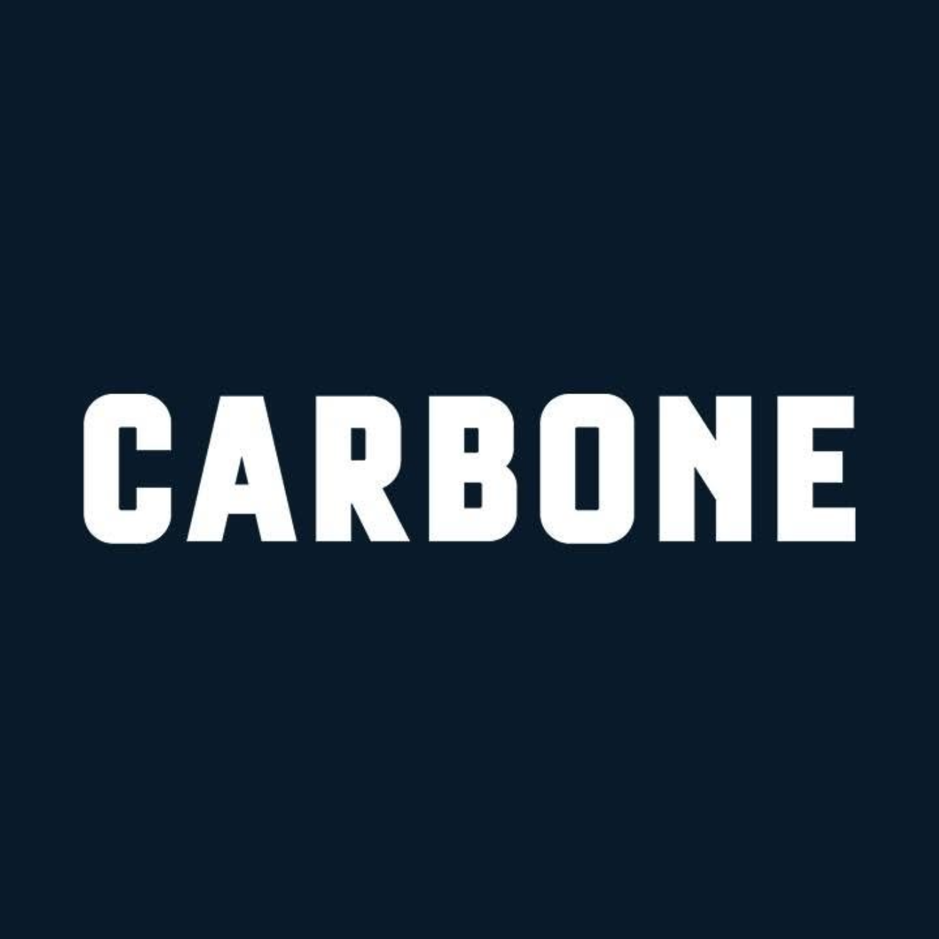 The word 'CARBONE' in white capital letters on a dark background.