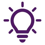 Purple light bulb icon