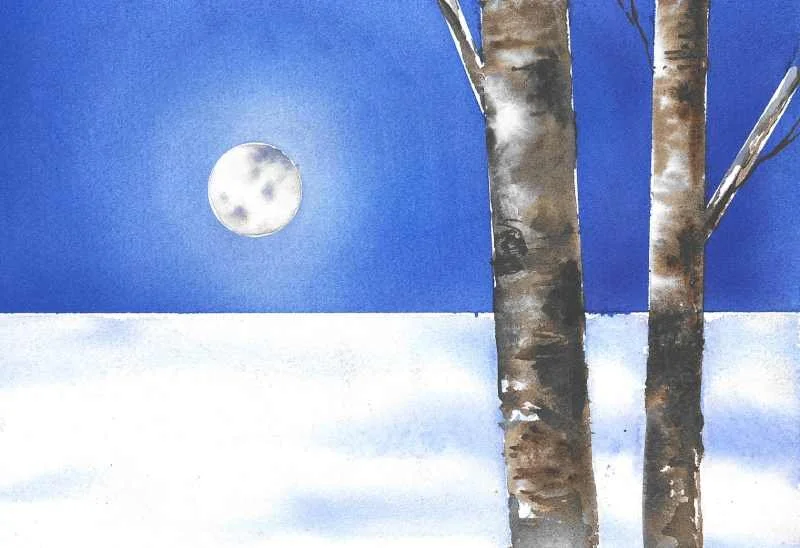 dipingere luna e neve