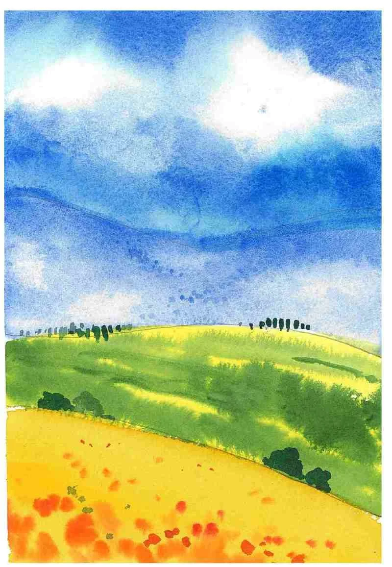 profondità di paesaggio, corso acquarello base 