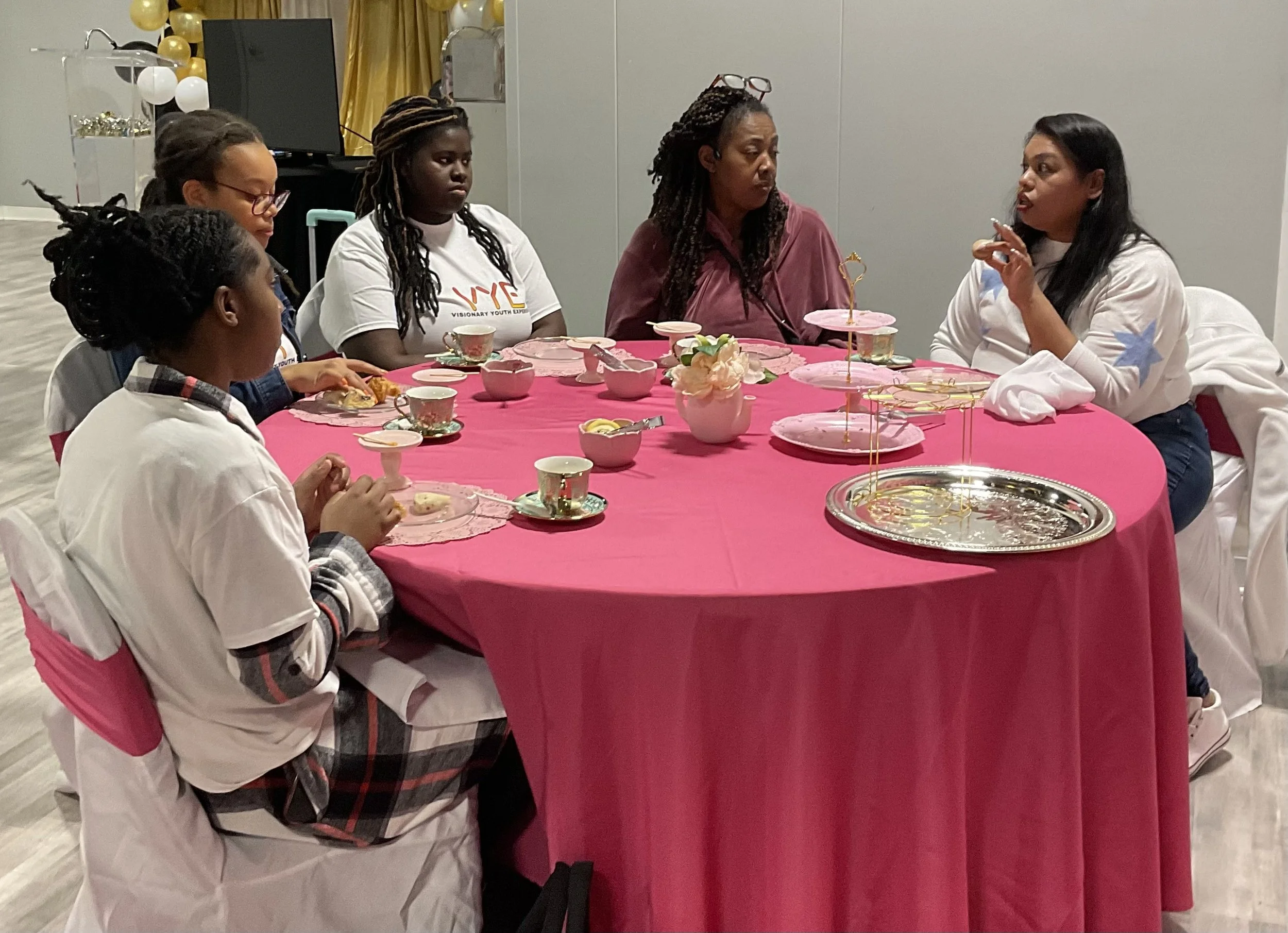 Photos of Divas Alliance collaborating with (VYE)The Visionary Youth Experience.
