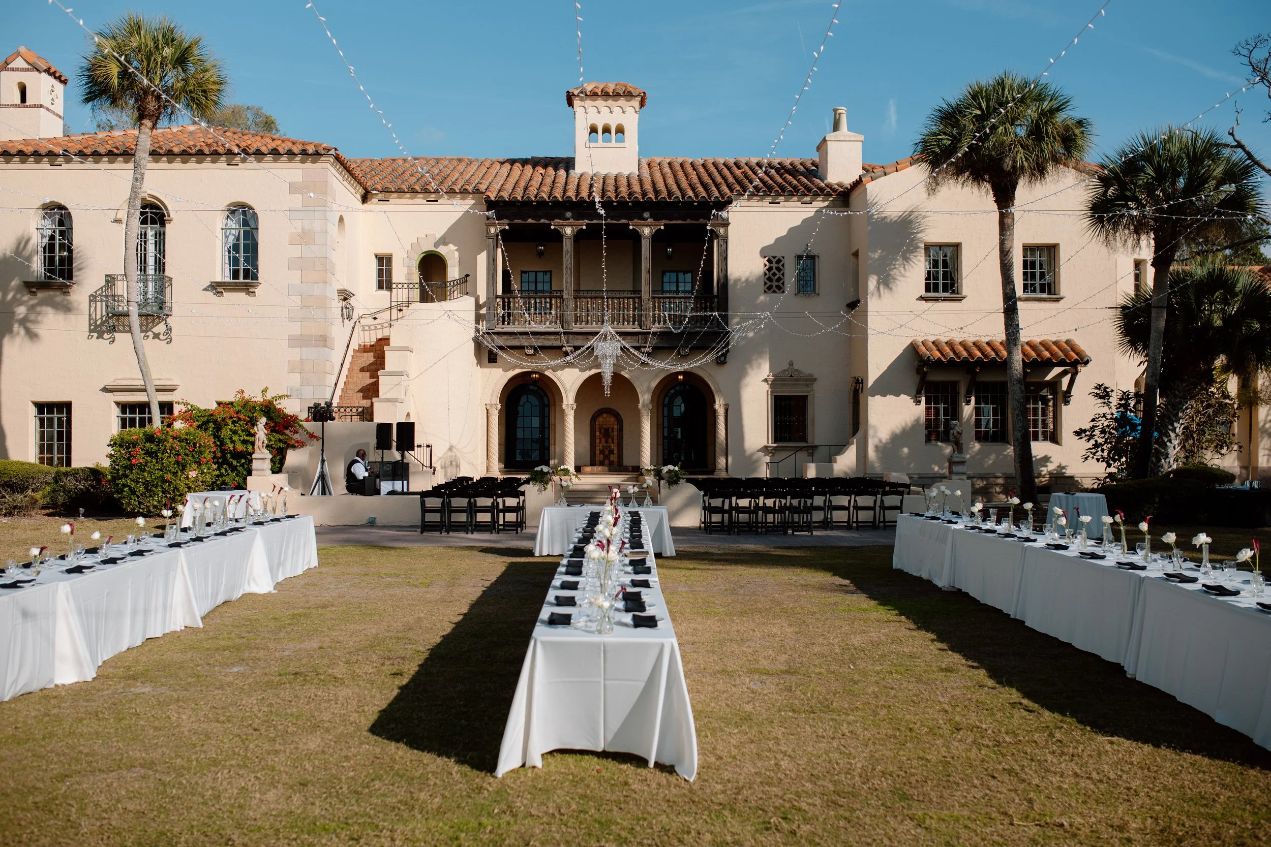 Wedding ceremony at Powel Crosley Estate in Sarasota, Florida