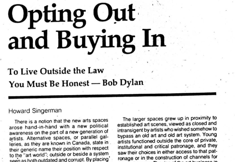 “Opting Out and Buying In,” by Howard Singerman, LAICA Journal no. 19, June 1978