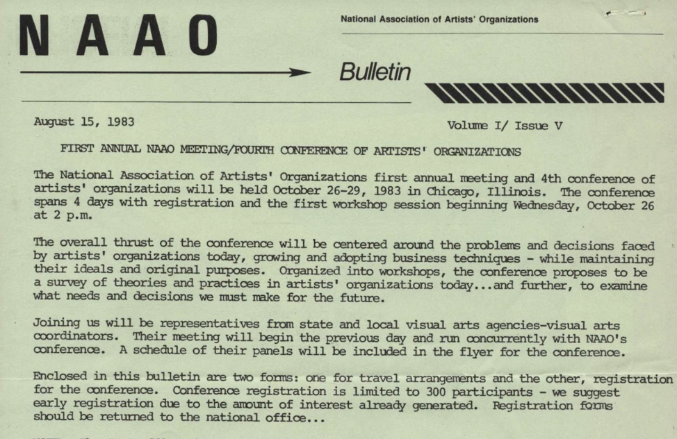NAAO Bulletin Volume I Issue V – August 15, 1983