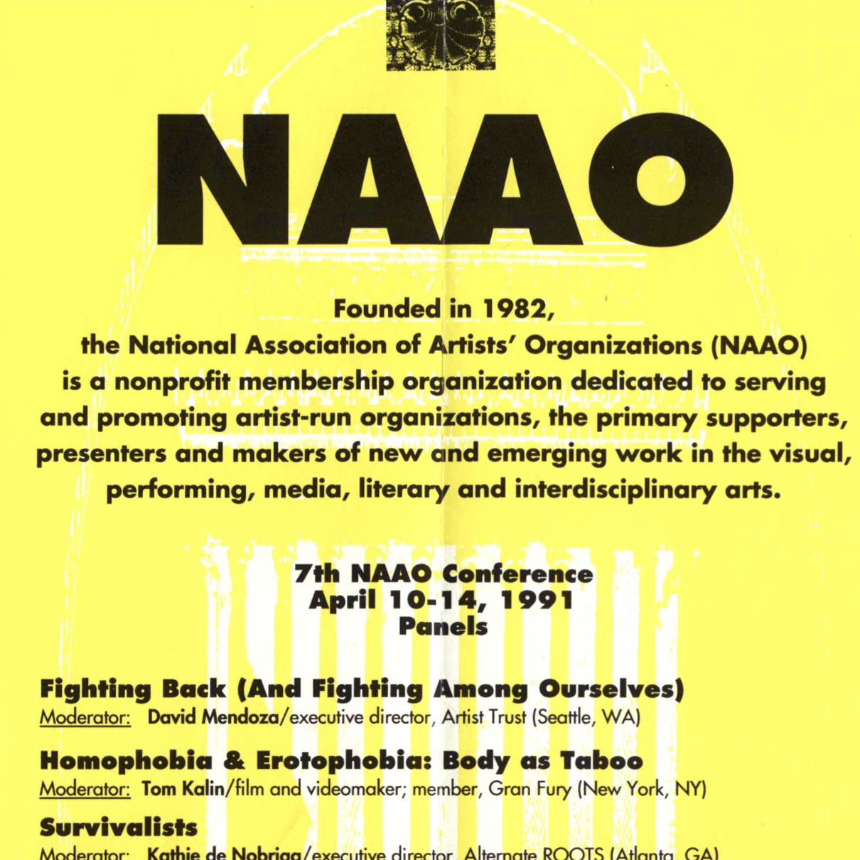 7th NAAO National Conference, Washington, D.C., 1991: Brochure Mailer