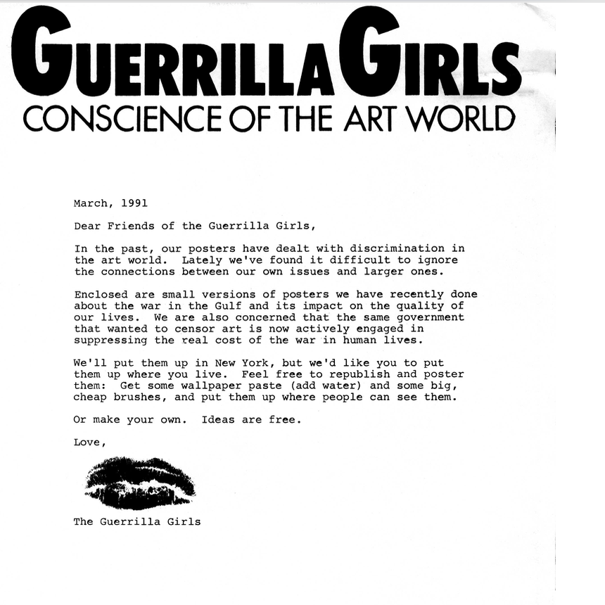 7th NAAO National Conference, Washington, D.C., 1991: Materials by The Guerrilla Girls