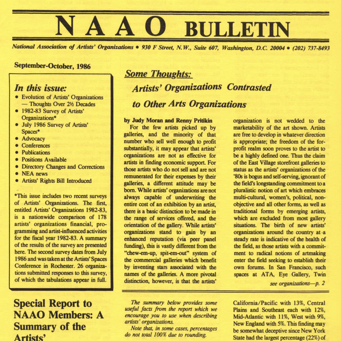 NAAO Bulletin – September-October 1986