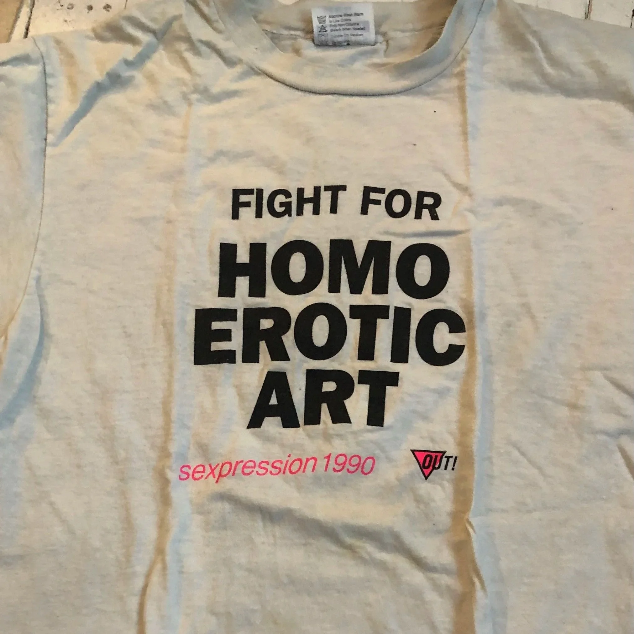 OUT! T-Shirt: Fight for Homoerotic Art, Sexpression 1990