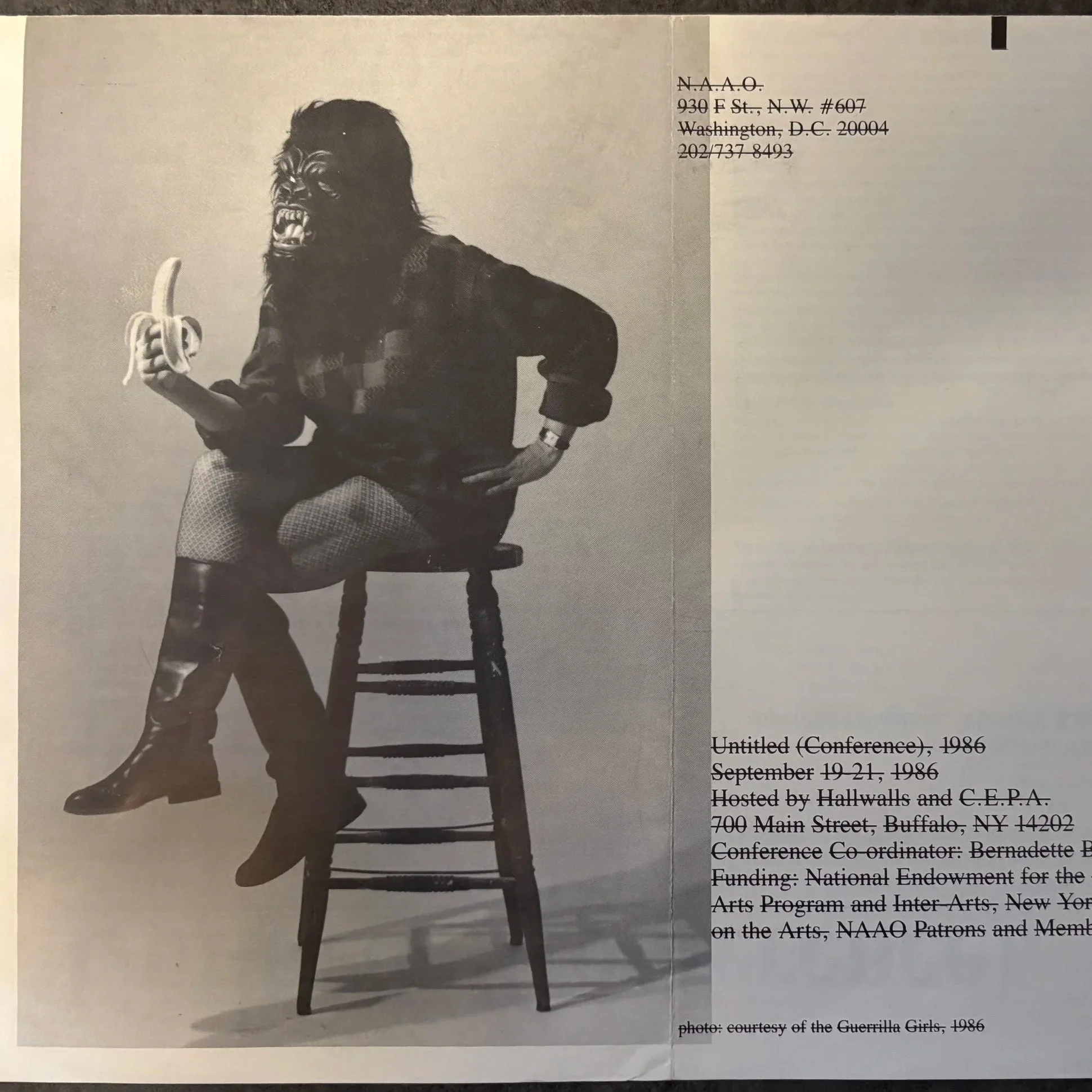 Untitled (Conference), Buffalo, NY, 1986, Hosted by Hallwalls and C.E.P.A.