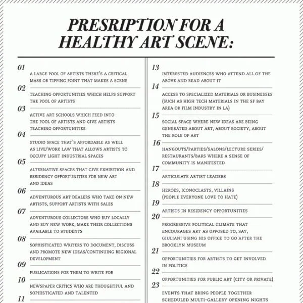 “Prescription For a Healthy Art Scene” by Renny Pritikin