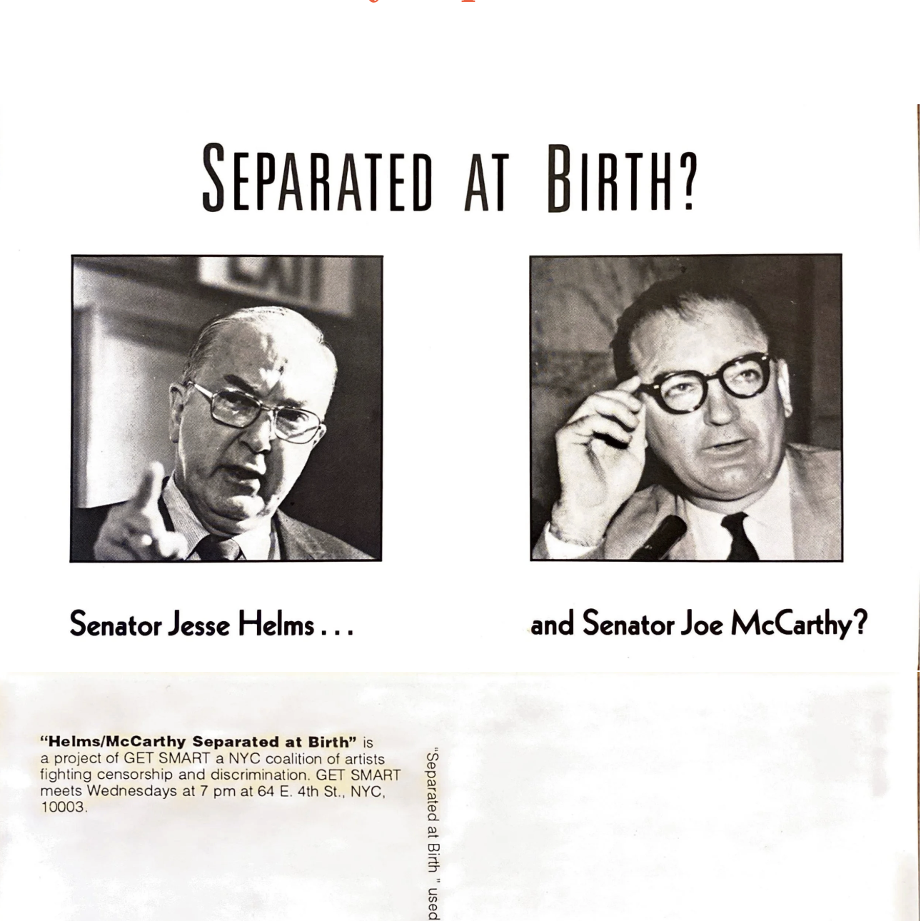 GET SMART Postcard, Helms/McCarthy Separated at Birth