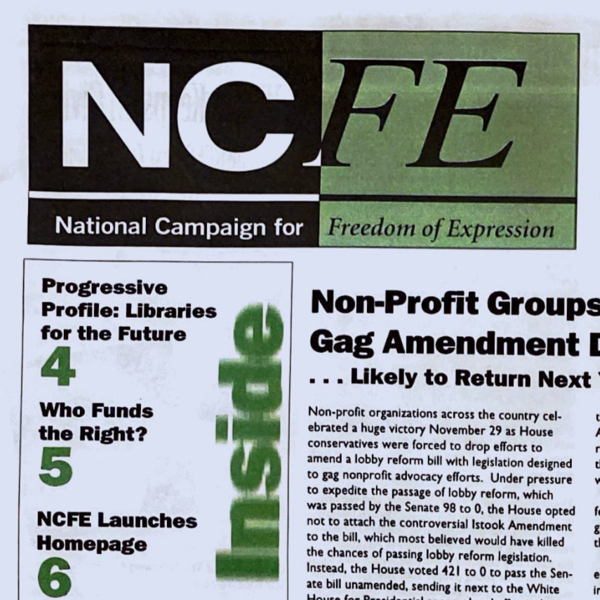 National Campaign for Freedom of Expression (NCFE) Bulletin – Autumn 1995