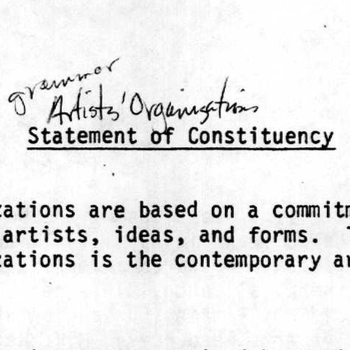 Proposed Structure and Criteria for NAAO Steering Committee, in Preparation for New Artspaces III, 1981-1982