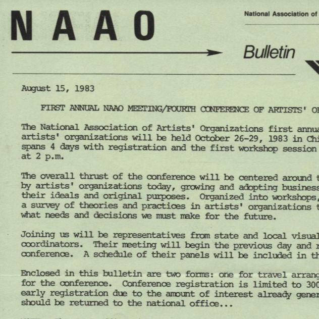 NAAO Bulletin Volume I Issue V – August 15, 1983