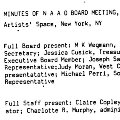 NAAO Board Meeting Minutes, October 4-7, 1984