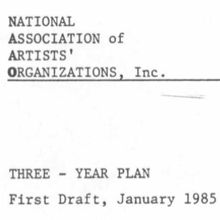 NAAO Three Year Plan and Technical Assistance Program NEA Grant, 1985