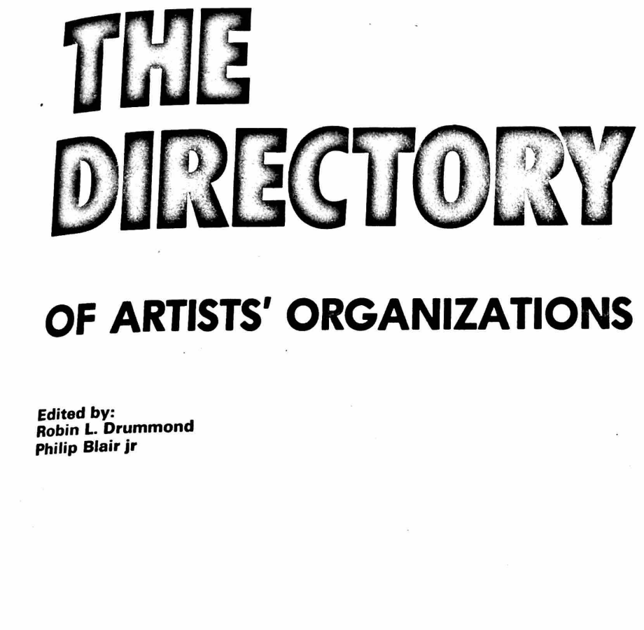 The Directory of Artists’ Organizations, 1985