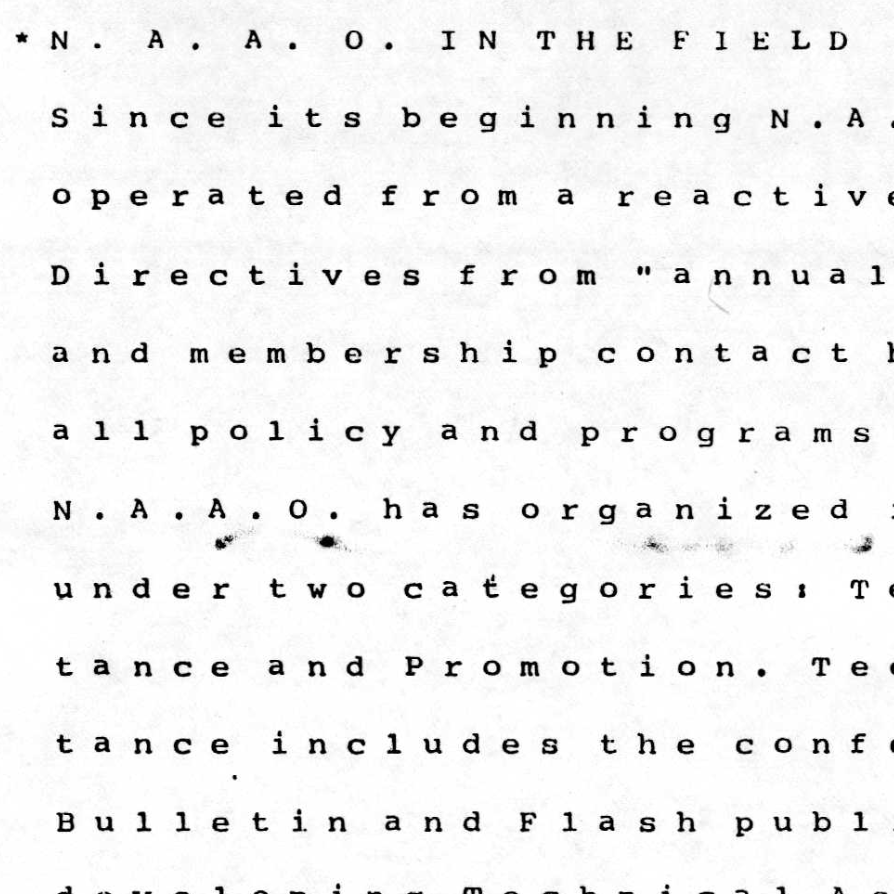 Paper by Hudson for the Artists Organizations Symposium by Visual Studies Workshop, 1986 