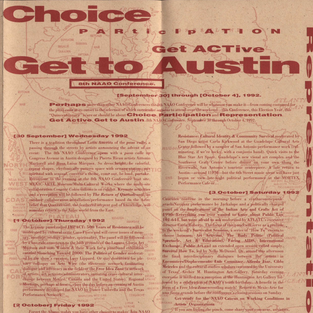 NAAO Austin Conference, Mexic-Arte, 1992: Brochure Mailer