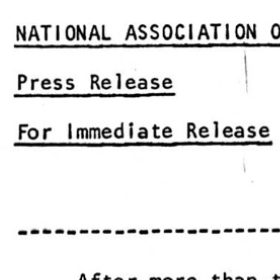 Press Releases Announcing the Founding of NAAO
