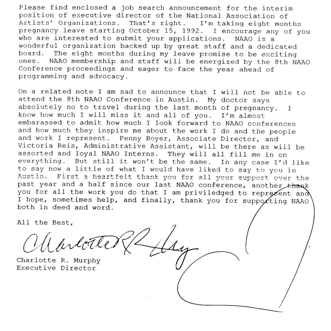NAAO Job Search Announcement for Interim Executive Director, August 1992