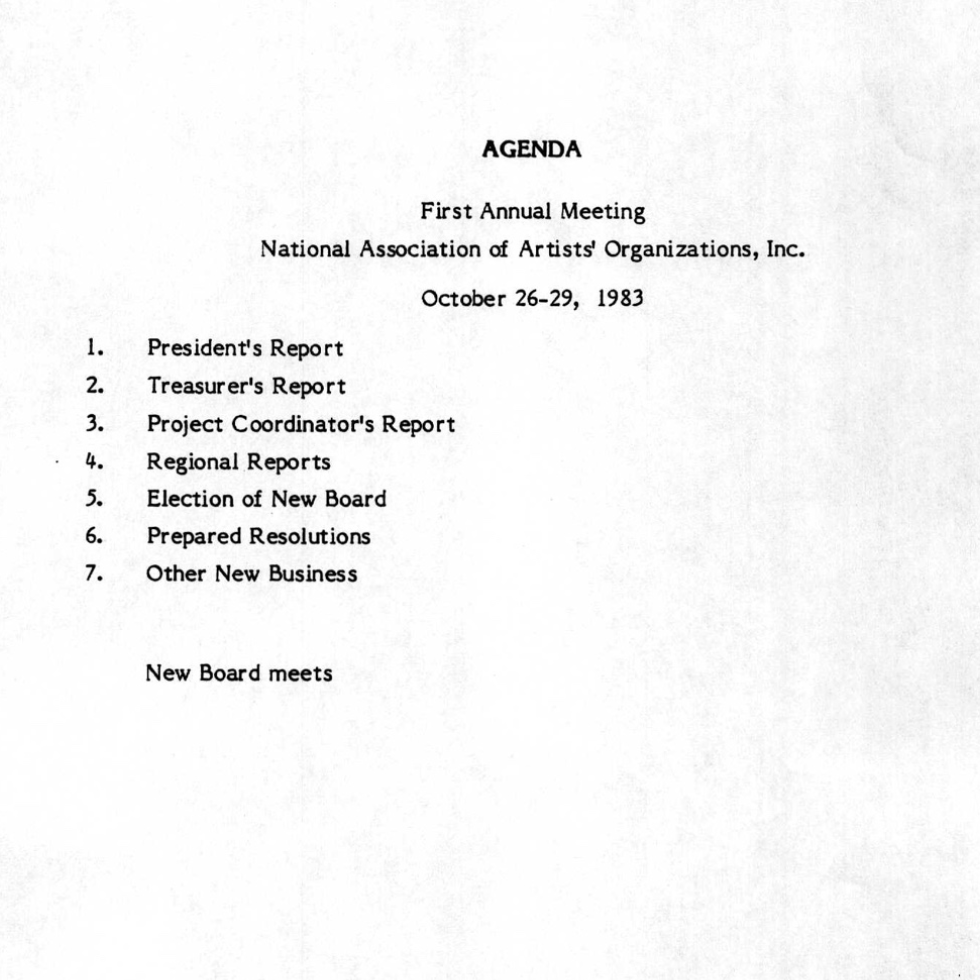 NAAO Chicago National Conference, 1983: Pre-Conference Package